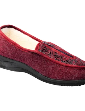 Kuschel-Mokassin „Kalinka“ rot 41 Damen - wonderwalk Home - FashionsVida