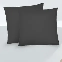 Feinjersey-Kopfkissenbezug Doppelpack titanium, 2x 80x80 cm