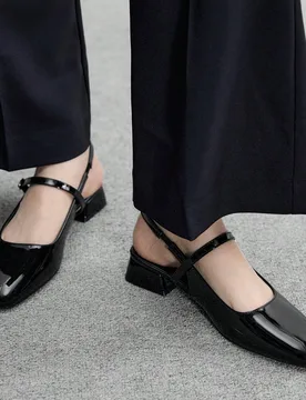 Bailarinas de tacón bajo y grueso de punta redonda, negras, versátiles para el trabajo y el uso casual, cómodas para el trayecto diario - Shein - FashionsVida