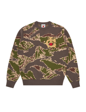 Tiger Stripe Knitted Crewneck - Camo