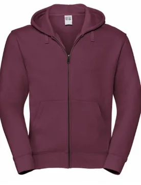Mens Authentic Full Zip Hooded Sweatshirt / Hoodie (Burgundy) - Size Medium - Russell athletic - FashionsVida