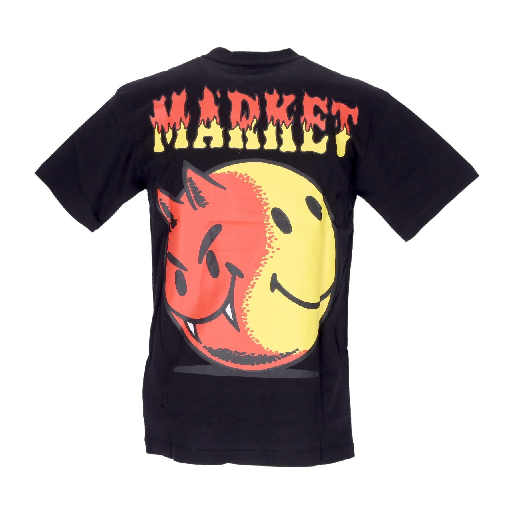 Maglietta Uomo Good and Evil Tee X Smiley Black - MARKET - FashionsVida