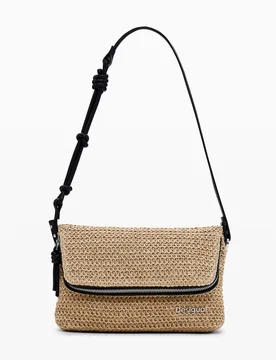 Sac bandoulière en raphia WHITE U female - Desigual - FashionsVida