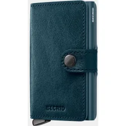 Tarjetero de piel basco, color teal con protección RFID en color teal de hombre