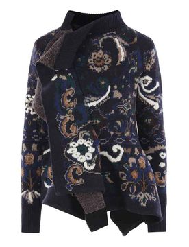 Blouson in maglia jacquard floreale