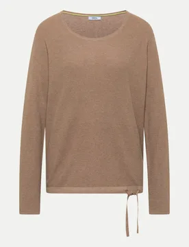 Strickpullover mit Tunnelzug am Saum Braun XXL - CECIL - FashionsVida