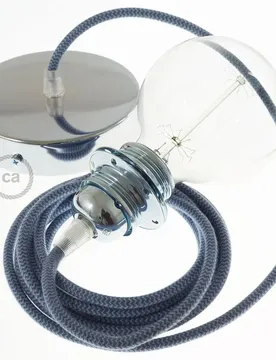 Cables Lampe Suspendue Pendel Pour Abat-jour Rz25 Zigzag 1 M Stone Grey / Ocean / Chrome Plated One Size