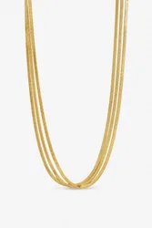 Women's Gold Plated Waterproof Multirow Snake Chain Necklace - Gold - Size: One Size