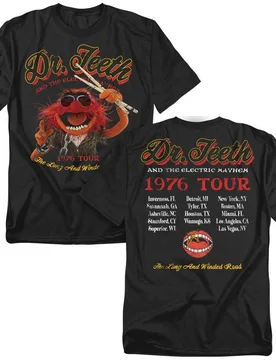 T-Shirt - Dr Teeth 76 Tour - M bis 5XL - für Männer - Größe XXL - schwarz - EMP exklusives Merchandise! - Männer - male - Die Muppets - FashionsVida