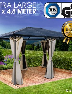 Alu Pavillon PREMIUM 3,6x4,8m beige