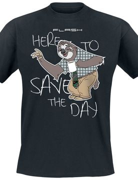 Disney T-Shirt - Flash - Here To Save The Day - M bis 3XL - für Männer - Größe XL - schwarz - Lizenzierter Fanartikel - Männer - male