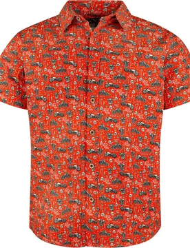 Rockabilly Kurzarmhemd - LA Motor Soul Shirt - S bis L - für Männer - Größe S - rot - Männer - male - King Kerosin - FashionsVida