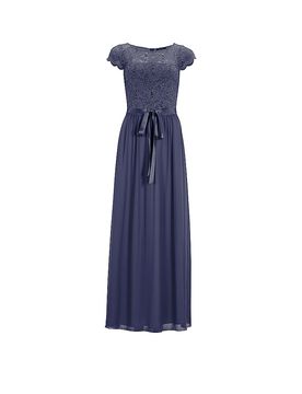 Vestido de noche azul oscuro 34