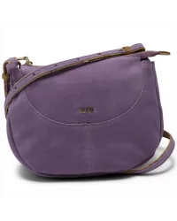 Borsa a tracolla Tribal Leather Donna Lilla in Camoscio e Pelle