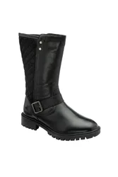 Women's Black Leather 'Forbes' Mid-Calf Boots Size: 4 - Black - Size: 4