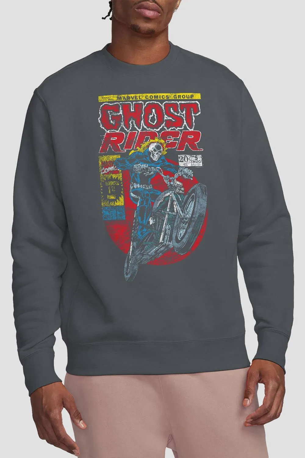 Unisex Ghost Rider Sweatshirt in Dark Grey Size: Medium - Dark Grey - Size: M - Marvel - FashionsVida