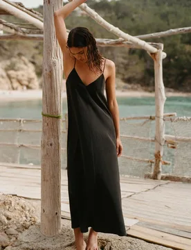 Flowing Strappy Midi Dress (Size: ) - Pull&bear - FashionsVida