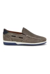 Mocassini grigio in vera pelle cuciture a vista made in Italy 3425 44