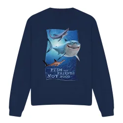 Finding Nemo Fish are Friends Sweatshirt Navy - Navy - Size: 2XL