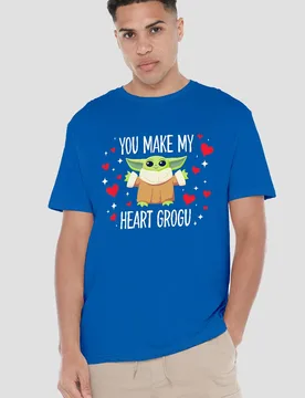Star Wars You Make My Heart Grogu T-Shirt, Royal - Royal - Size: M - Disney - FashionsVida