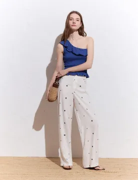 Pantalón largo de viscosa de mujer - Green Coast - FashionsVida