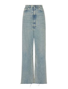 High-Waisted Denim Jeans with Unique Stitches - Women's