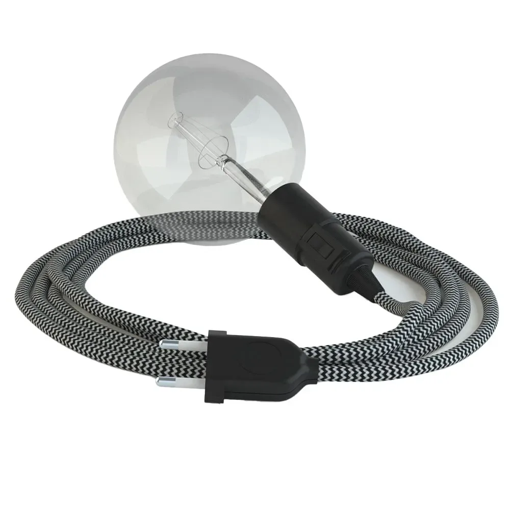 Cables Suspension Luminaire Rz04 Zigzag 5 M Black One Size - Creative - FashionsVida
