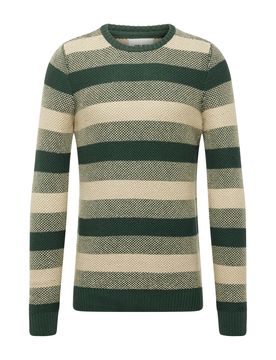 BLEND Jersey beige / verde oscuro