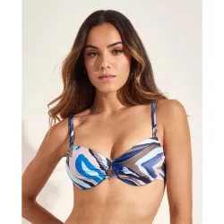 Top de bikini de capacidad con escote medio