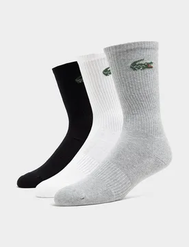 Crocodile 3er-Pack Crew Socken - Damen, Grau - female - Size: 6-8 - Lacoste - FashionsVida