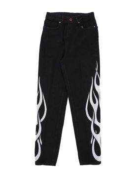Jeans Uomo Flames Denim Pants Black/white