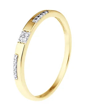 Womens - Ring - Diamonds - Yellow Gold - White - Size N - Diadema - FashionsVida