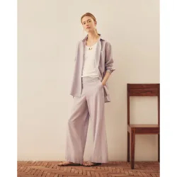 Pantalón recto estampado de mujer