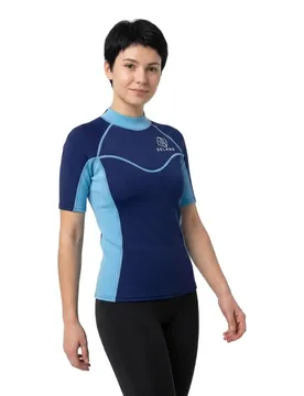 Rash Guard Manches Courtes Elastan Navy Blue / Blue XL