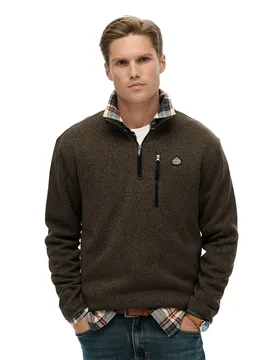 Sweat à Demi-zip Storm Fleece Storm Olive Green Grit S - Superdry - FashionsVida