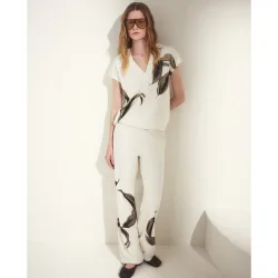 Pantalón estampado de mujer con flores
