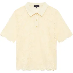 Polo de mujer con efecto calado y manga corta