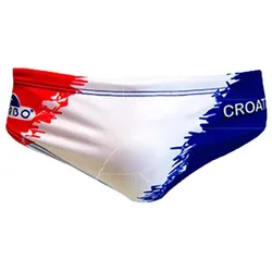 Croatia Waterpolo Swimming Brief White / Red 4XL Men
