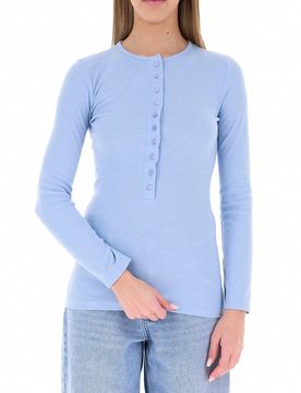T-shirt maniche lunghe AZZURRO CHIARO UNI