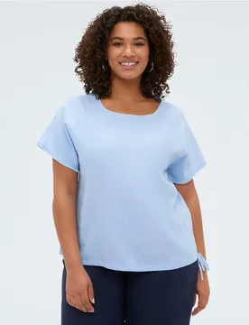 Camiseta de mujer de mezcla de lino para una sensación agradable en la piel - Fiorella Rubino - FashionsVida