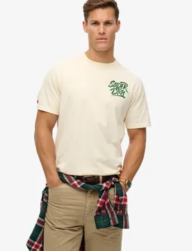 Superdry Herren Locker Geschnittenes Lo-fi T-shirt mit Punk-grafik Creme - Größe: S - 39.99 - FashionsVida