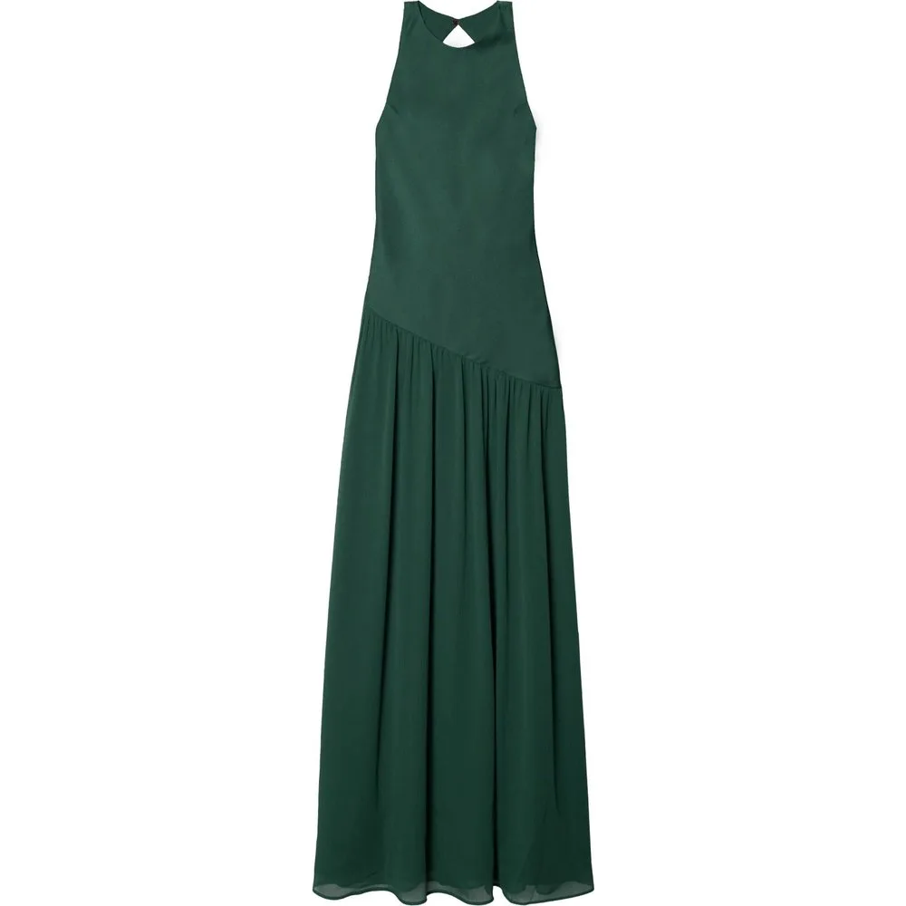 Vestido largo con corte asimétrico y espalda abierta - The-Are - FashionsVida