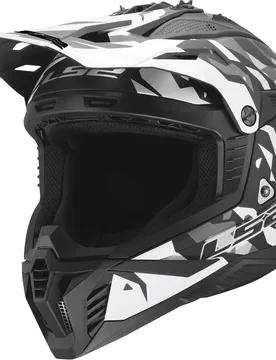 Casco Moto Cross Enduro MX708 FAST II GROTESK Nero Grigi taglia M - LS2 - FashionsVida