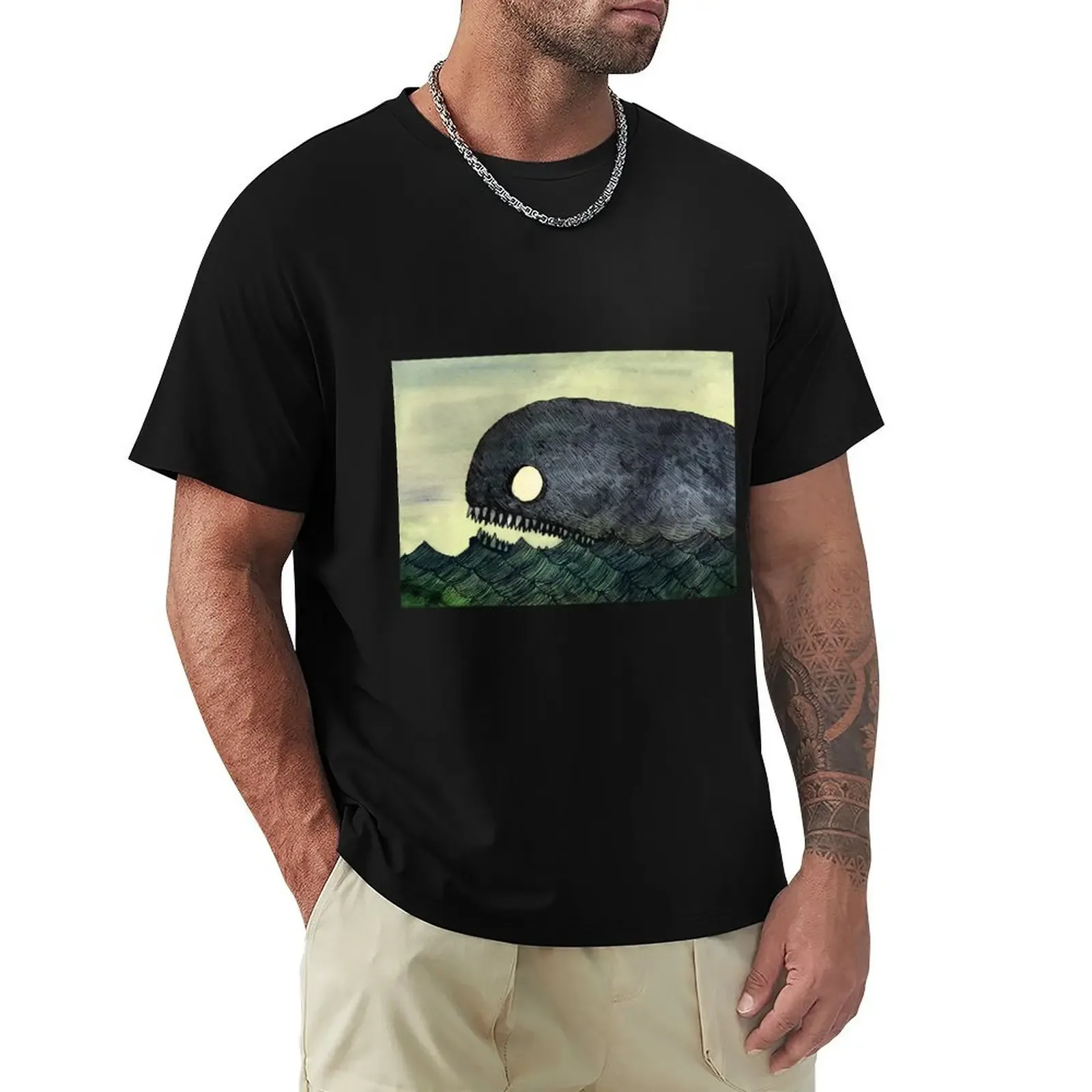 Monstrous Whale T-Shirt Comfortable Basic Crew Neck Tee - Aliexpress - FashionsVida