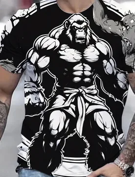 Funny Violent Gorilla Graphic Print T Shirt For Men Summer Breathable Quick Drying Sports Tops Fashion Boxing Short Sleeve Tees - Aliexpress - FashionsVida