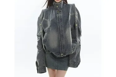 New Loose Jacket Versatile Fashion Retro Aged Spring and Autumn Jacket