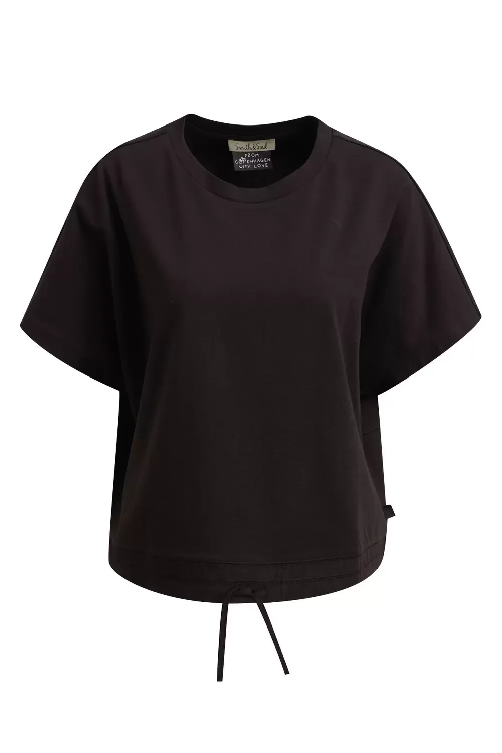 OVERSIZE T-SHIRT DRAWSTRING HEM female - XS - FashionsVida