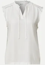 Volant Top mit Crochet-Details Weiß 38