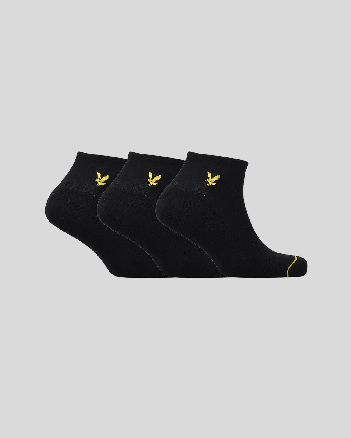 Men's 3 Pack Ankle Socks in Black - Lyle & Scott - FashionsVida