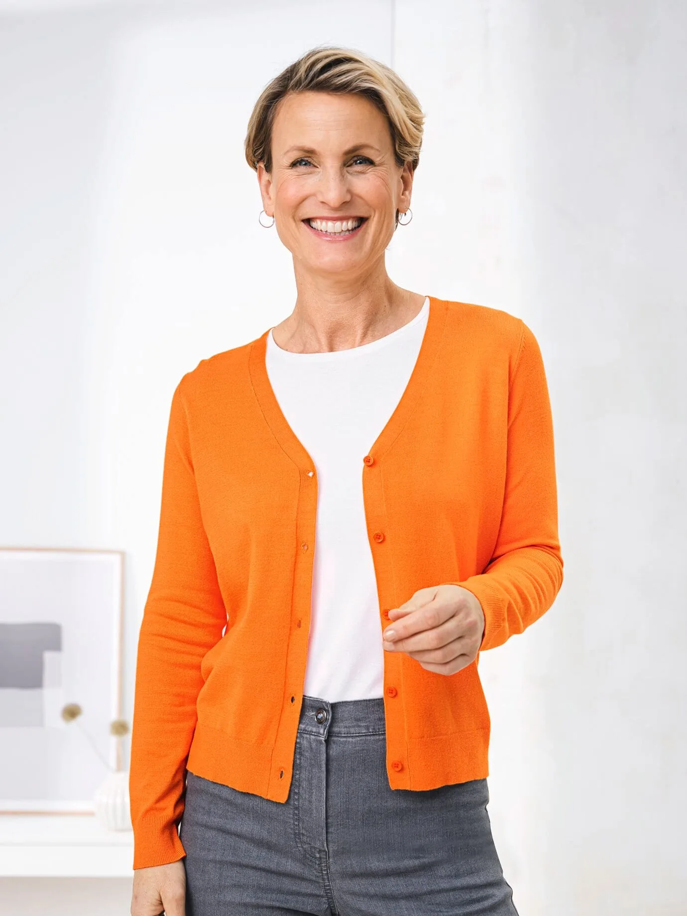 Strick-Cardigan Supersoft - Orange - female - Size: 50 - Avena - FashionsVida